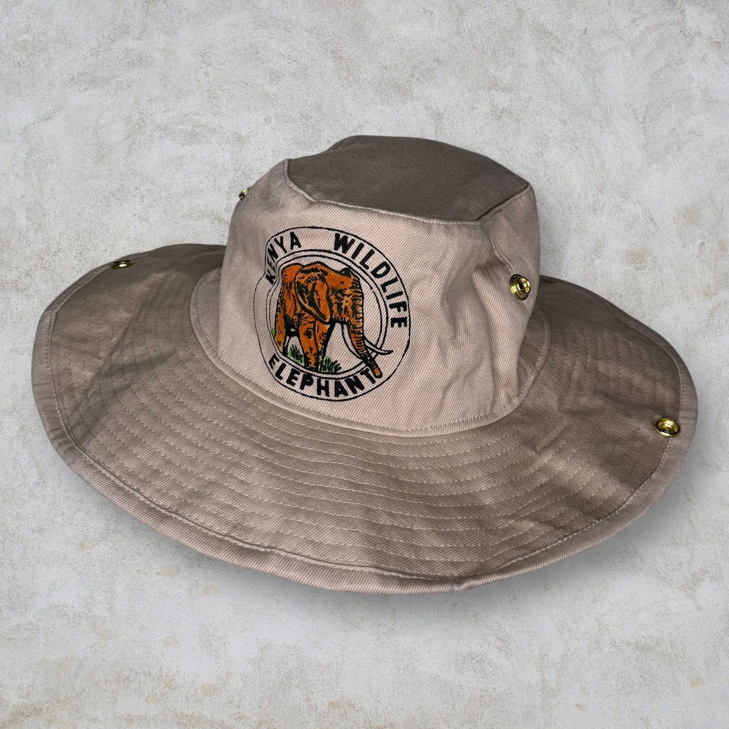 Cappello da Safari Vintage Kenya Wildlife Elephant Safari