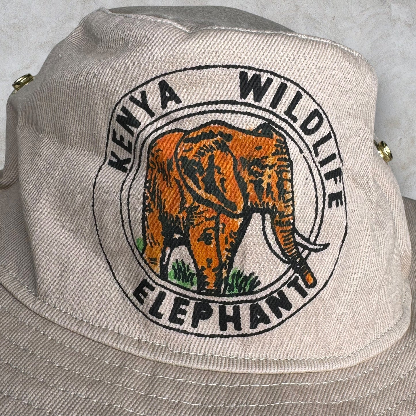 Cappello da Safari Vintage Kenya Wildlife Elephant Safari