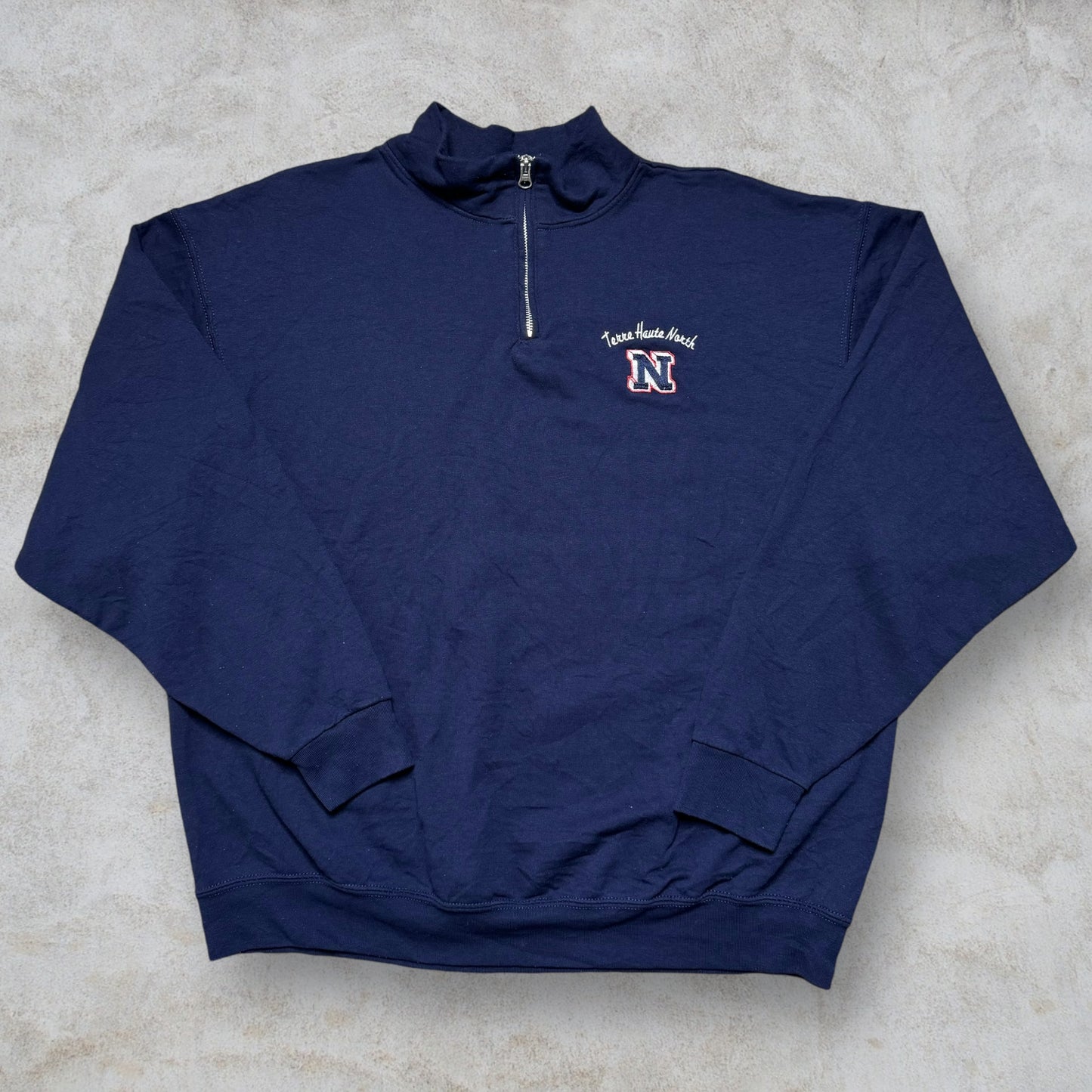 Felpa quarter-zip vintage Jerzees  "Terre Haute North Vigo High School" taglia XL