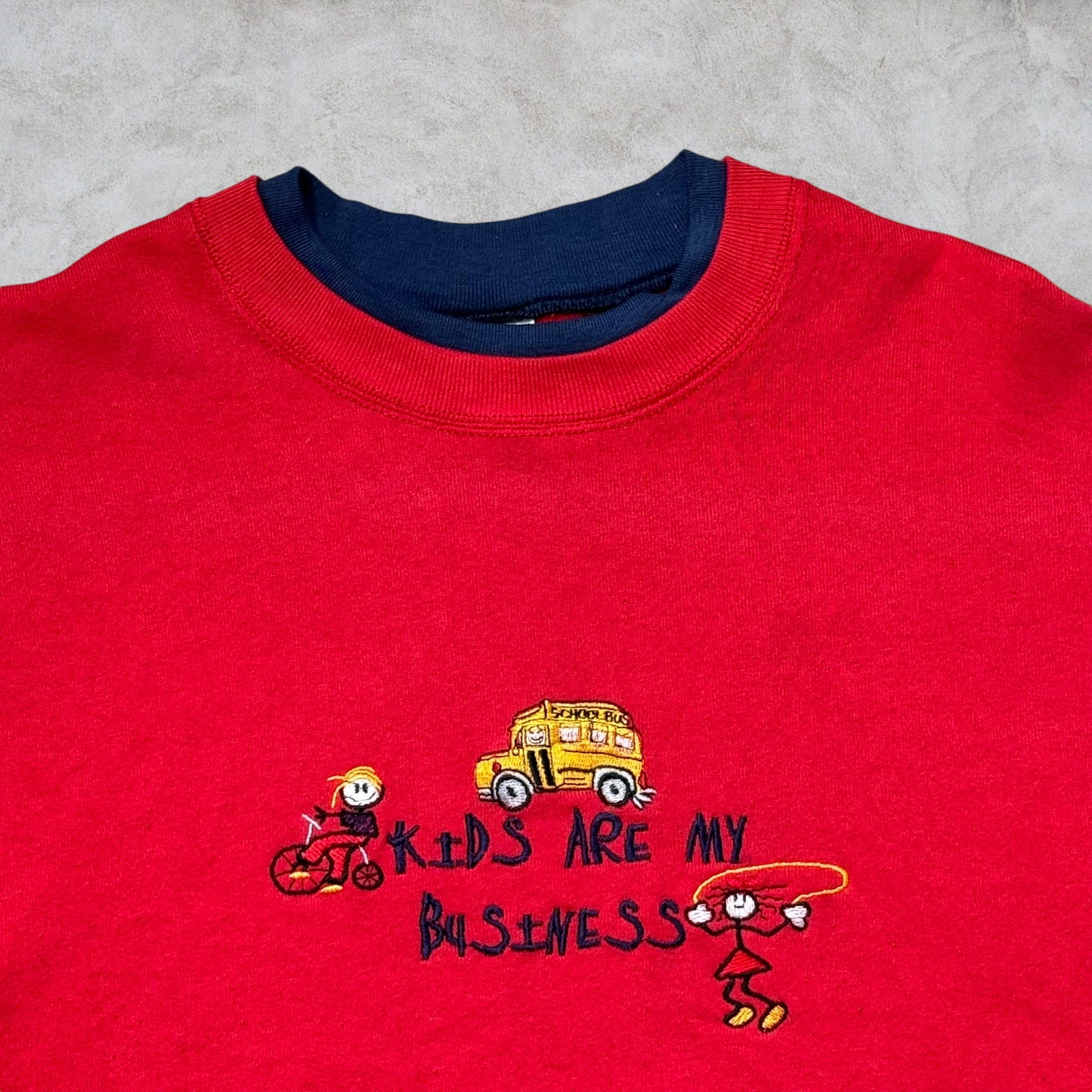 Felpa con ricamo Vintage "Kids are my business" taglia XL